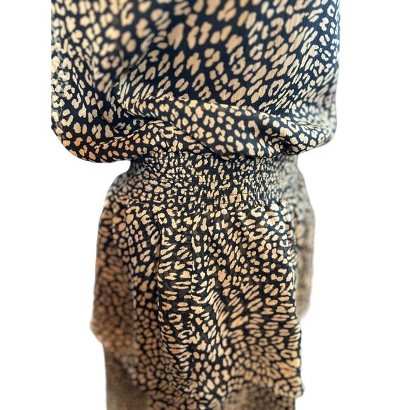 (5for $25) 1.STATE Smocked-Neck Leopard-Print Mini Dress Size Small‎ - Picture 8 of 12